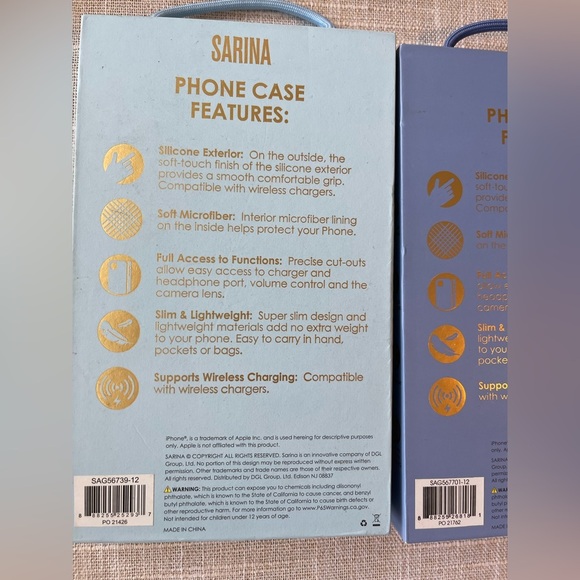 Sarina iPhone 12 Pro Silicone Case 2 Pack Blue - Picture 2 of 4